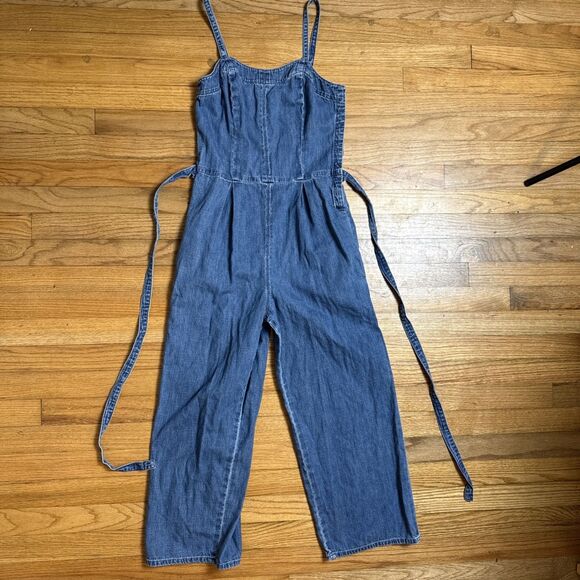 AG Jeans Japanese Fabric Romper Jumpsuit Spaghetti Strap XS Blue - Picture 1 of 8